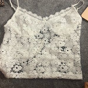 white lace tank top